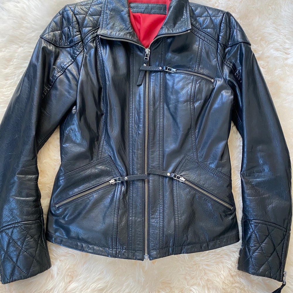 BLACK LEATHER MOTO JACKET